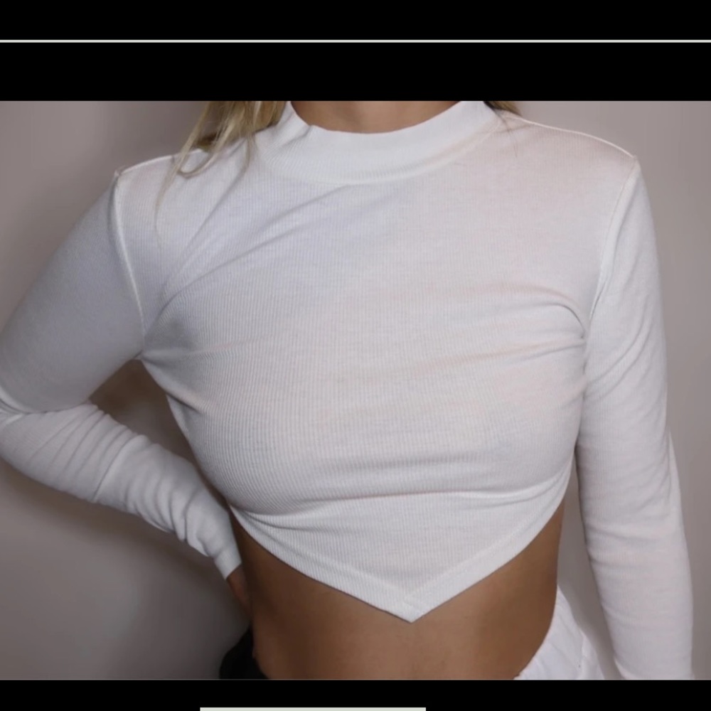 Long sleeve open back top